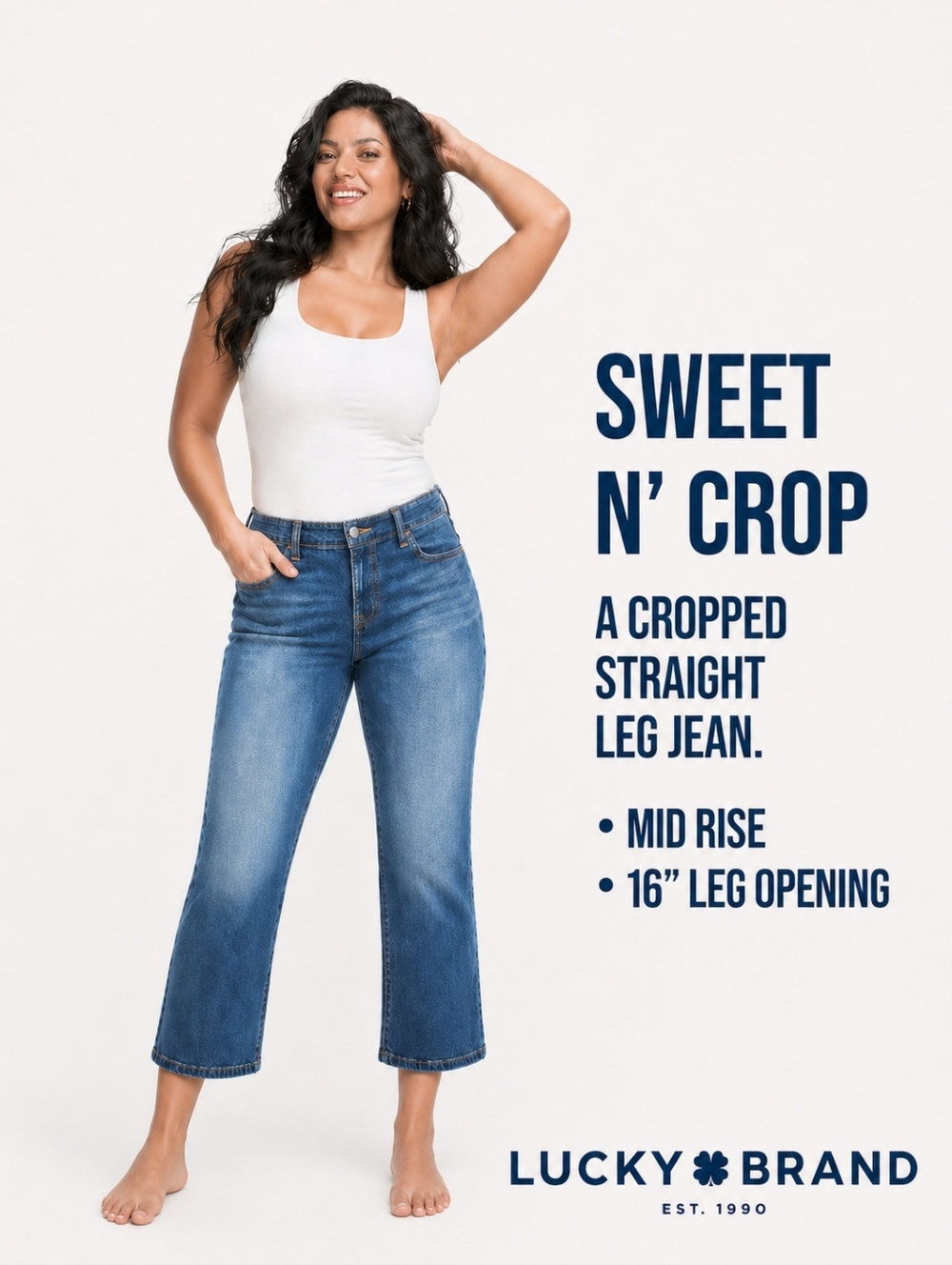 LUCKY BRAND Sweet N Crop Mid Rise Cropped Denim Jeans Women's Size 12 / 31